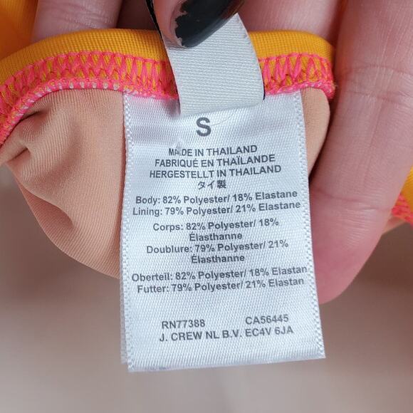 J. Crew Colorblock One-Piece Swimsuit Pink & Mustard Yellow AY521 Size Small - Picture 8 of 9